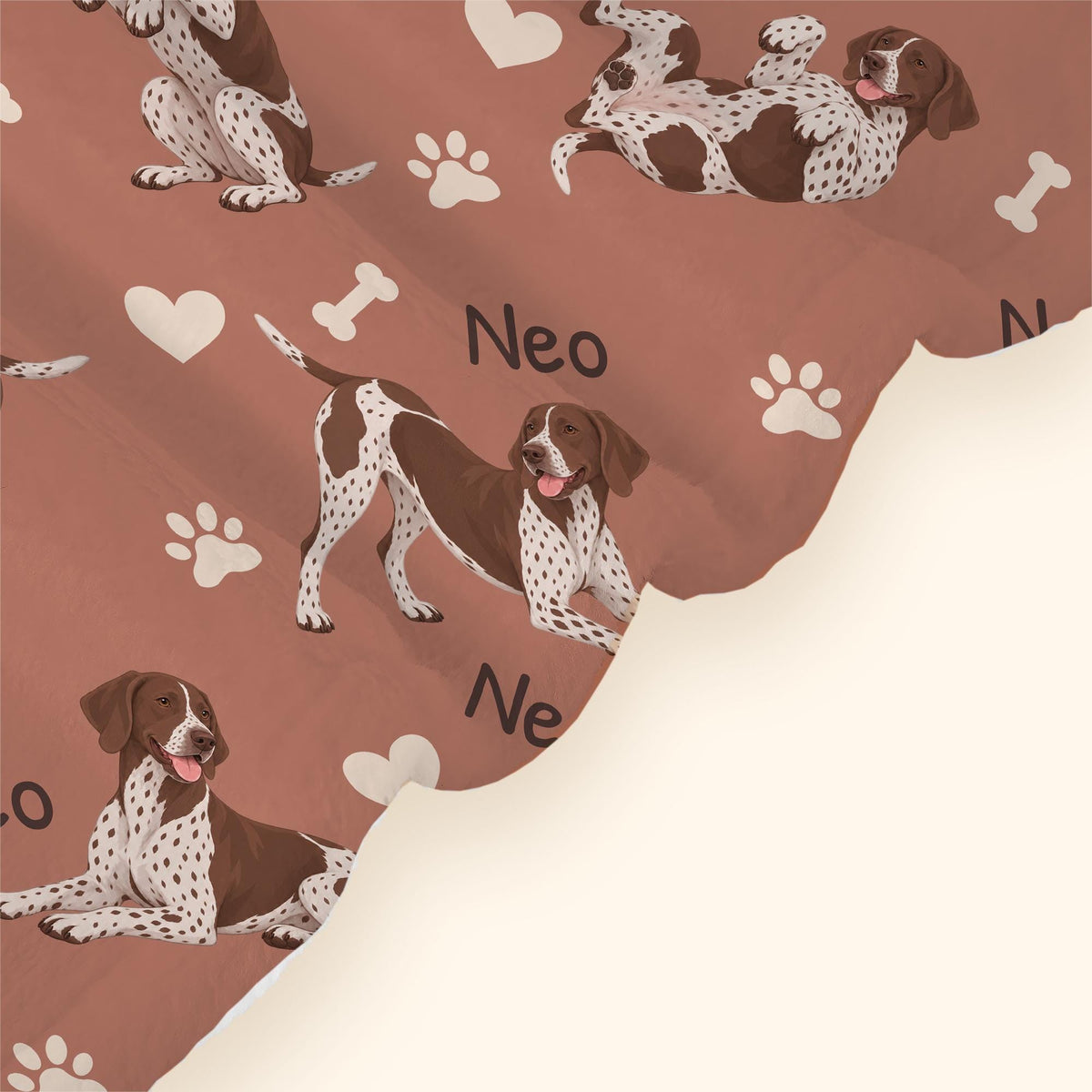 Personalized German Shorthaired Pointer Blanket, Pet Blanket with Name