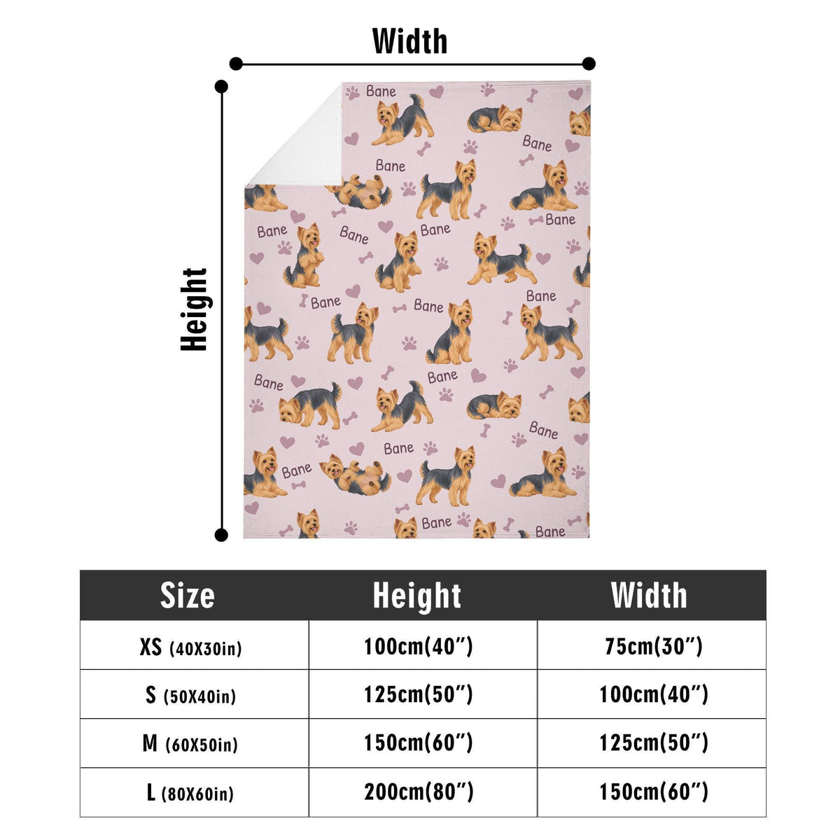 Personalized Yorkshire Terrier Blanket, Pet Blanket with Name
