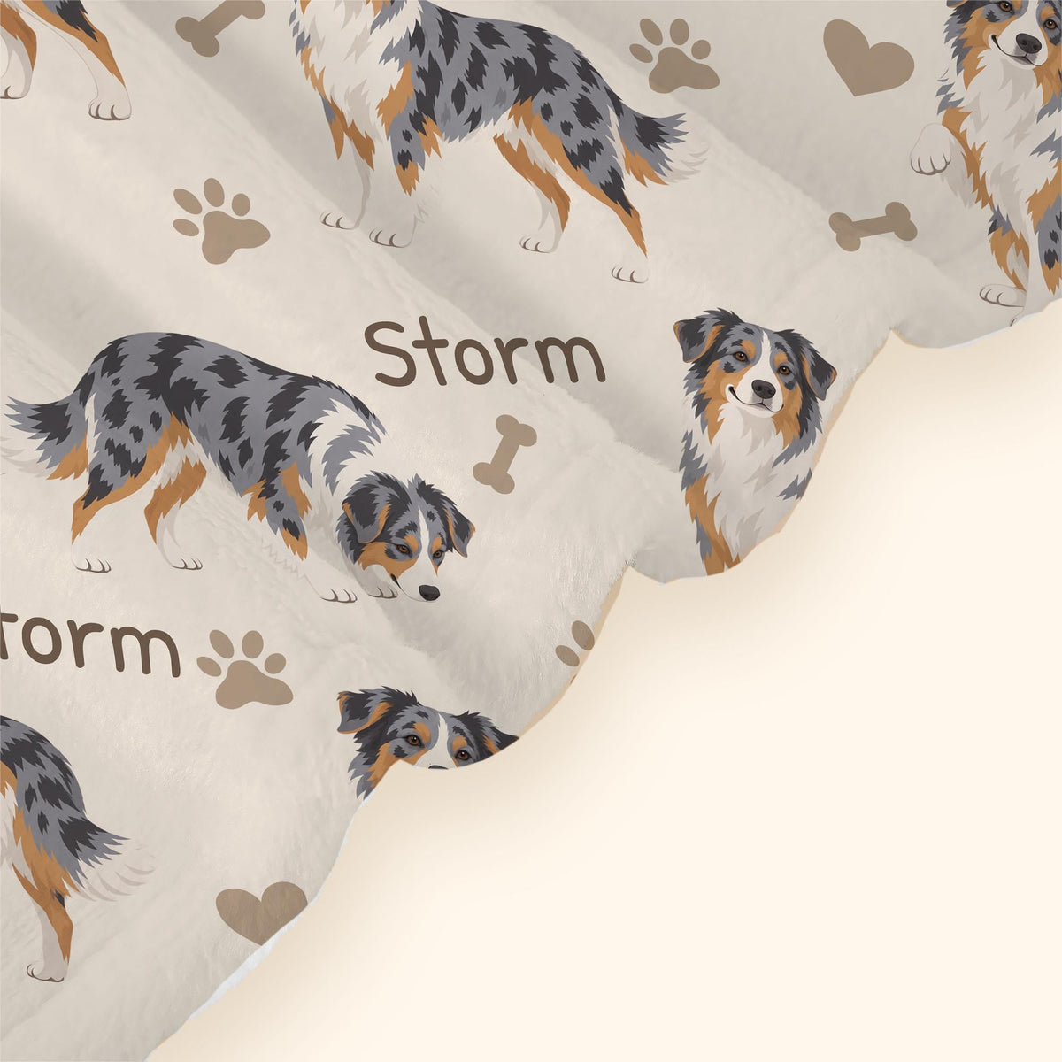 Personalized Australian Shepherd Blanket, Pet Blanket with Name