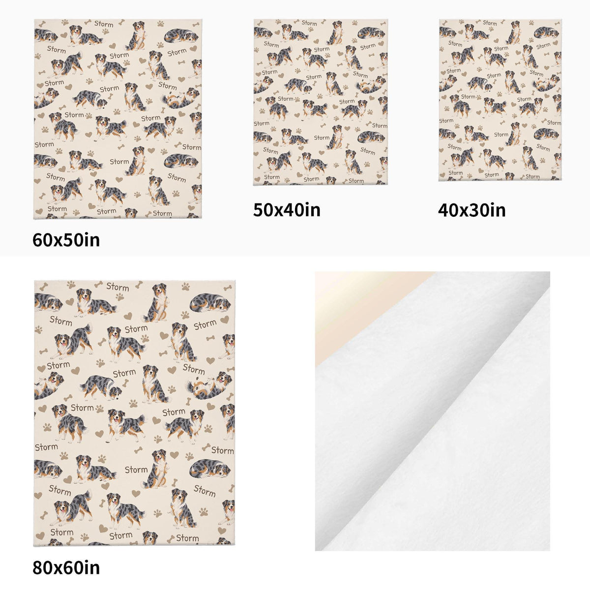 Personalized Australian Shepherd Blanket, Pet Blanket with Name