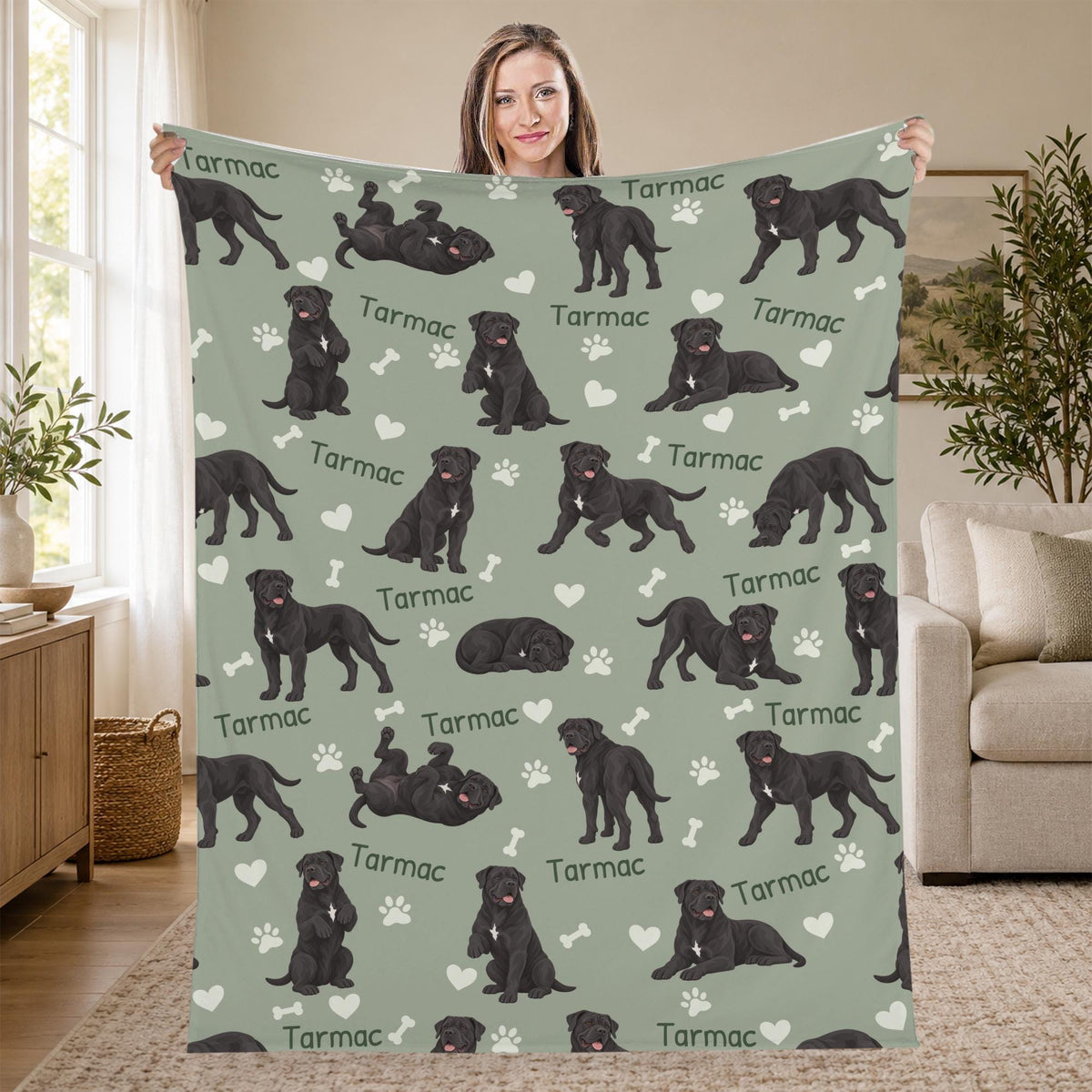 Personalized Cane Corso Blanket, Pet Blanket with Name