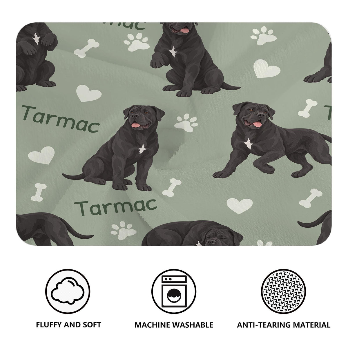 Personalized Cane Corso Blanket, Pet Blanket with Name