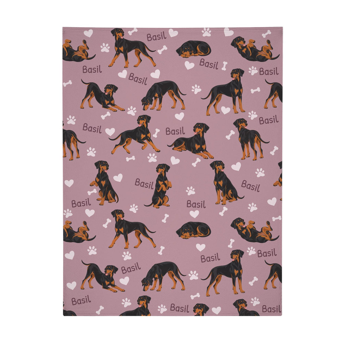 Personalized Doberman Pinscher Blanket, Pet Blanket with Name