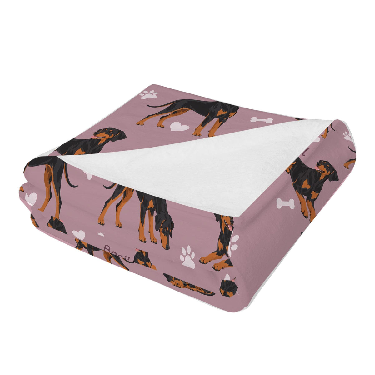 Personalized Doberman Pinscher Blanket, Pet Blanket with Name
