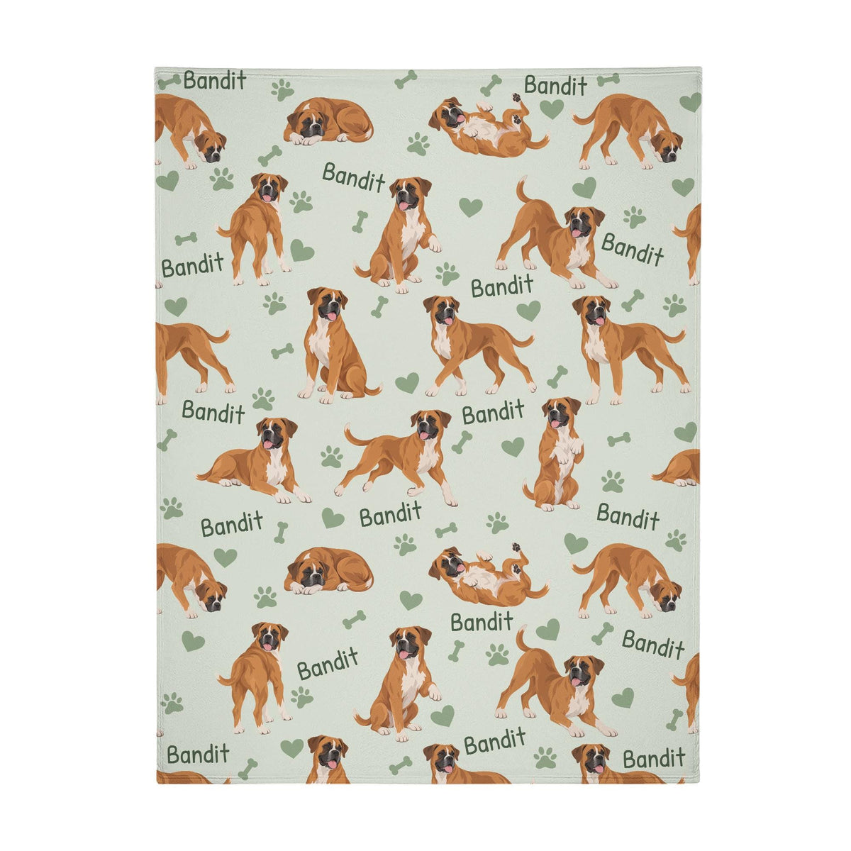 Personalized Boxer Blanket, Pet Blanket with Name