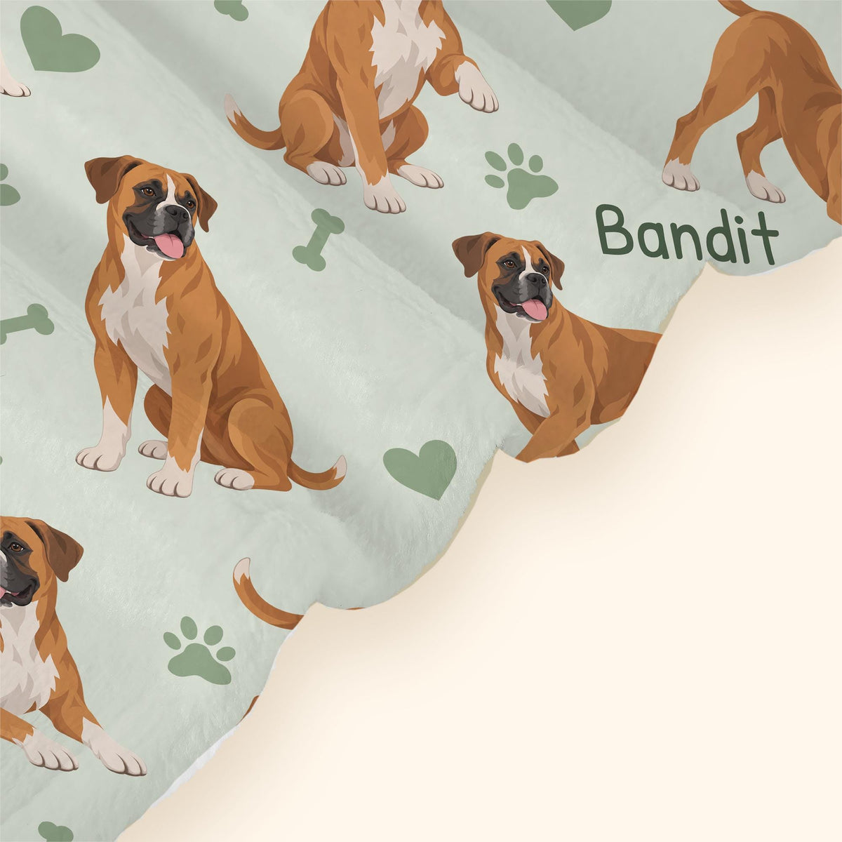 Personalized Boxer Blanket, Pet Blanket with Name