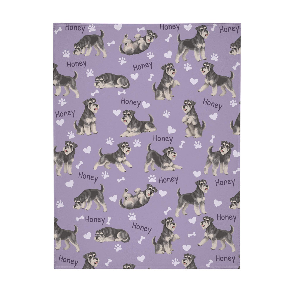 Personalized Miniature Schnauzer Blanket, Pet Blanket with Name