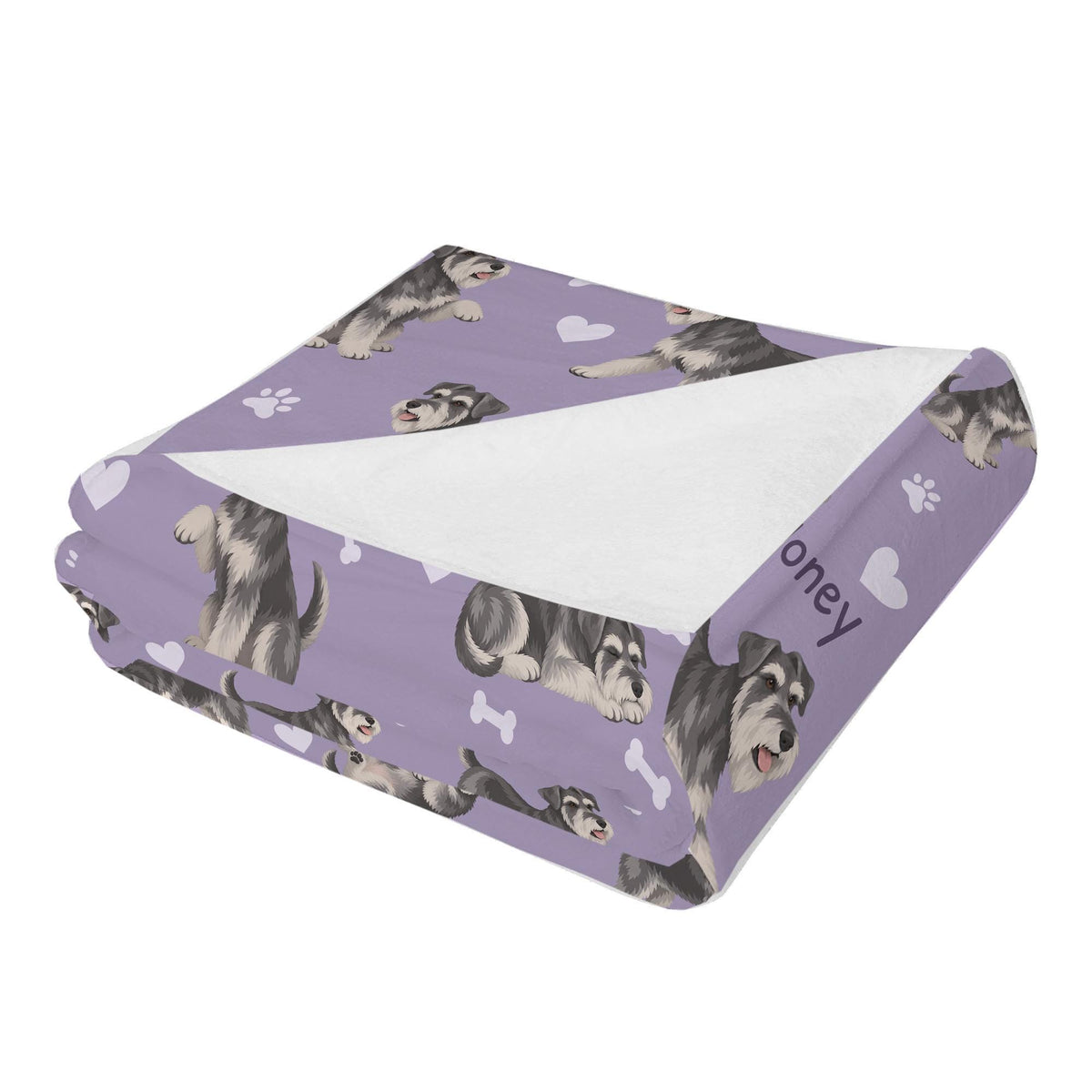 Personalized Miniature Schnauzer Blanket, Pet Blanket with Name