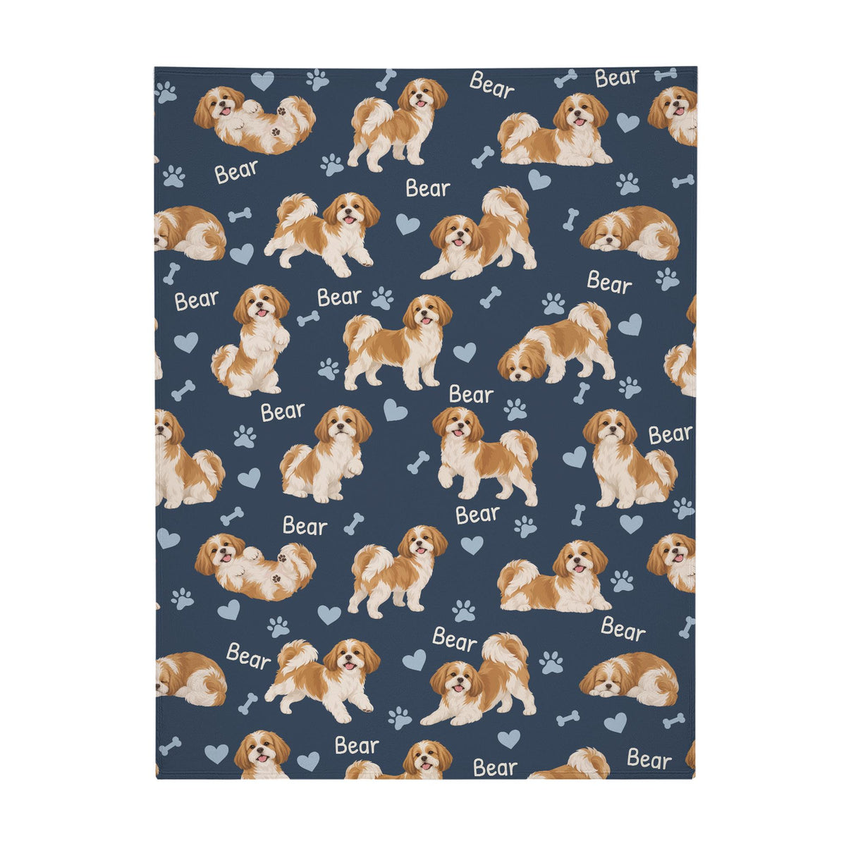 Personalized Shih Tzu Blanket, Pet Blanket with Name