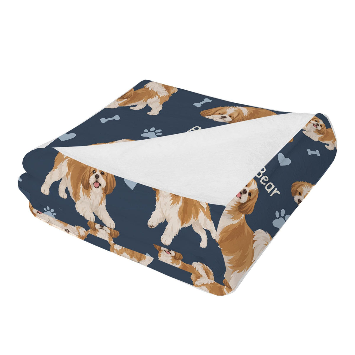 Personalized Shih Tzu Blanket, Pet Blanket with Name