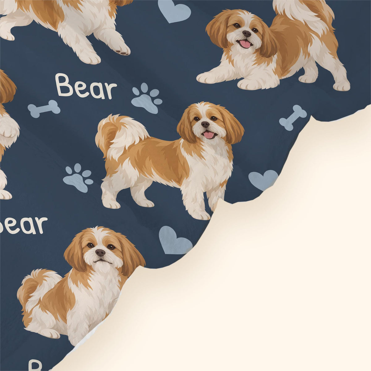 Personalized Shih Tzu Blanket, Pet Blanket with Name