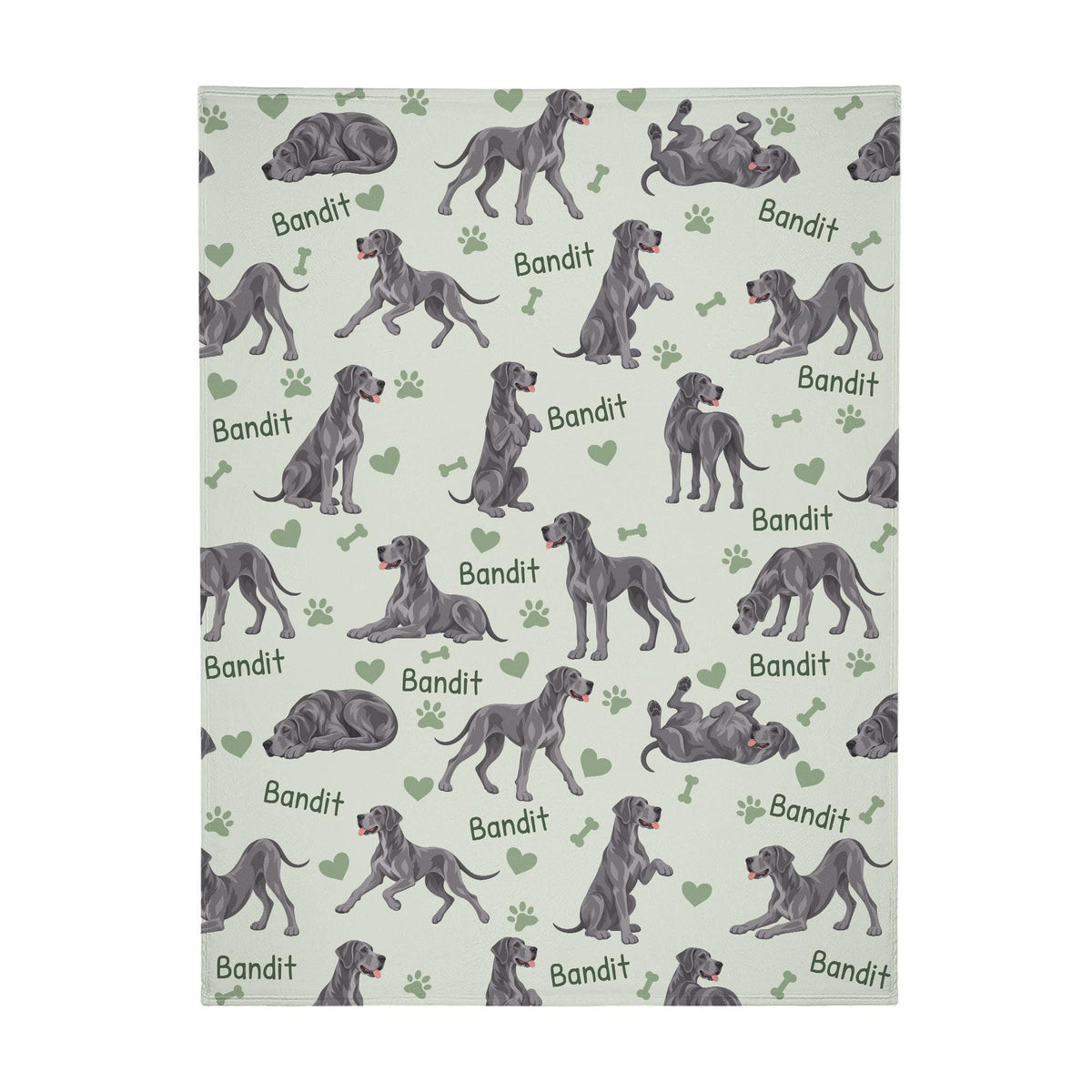 Personalized Great Dane Blanket, Pet Blanket with Name