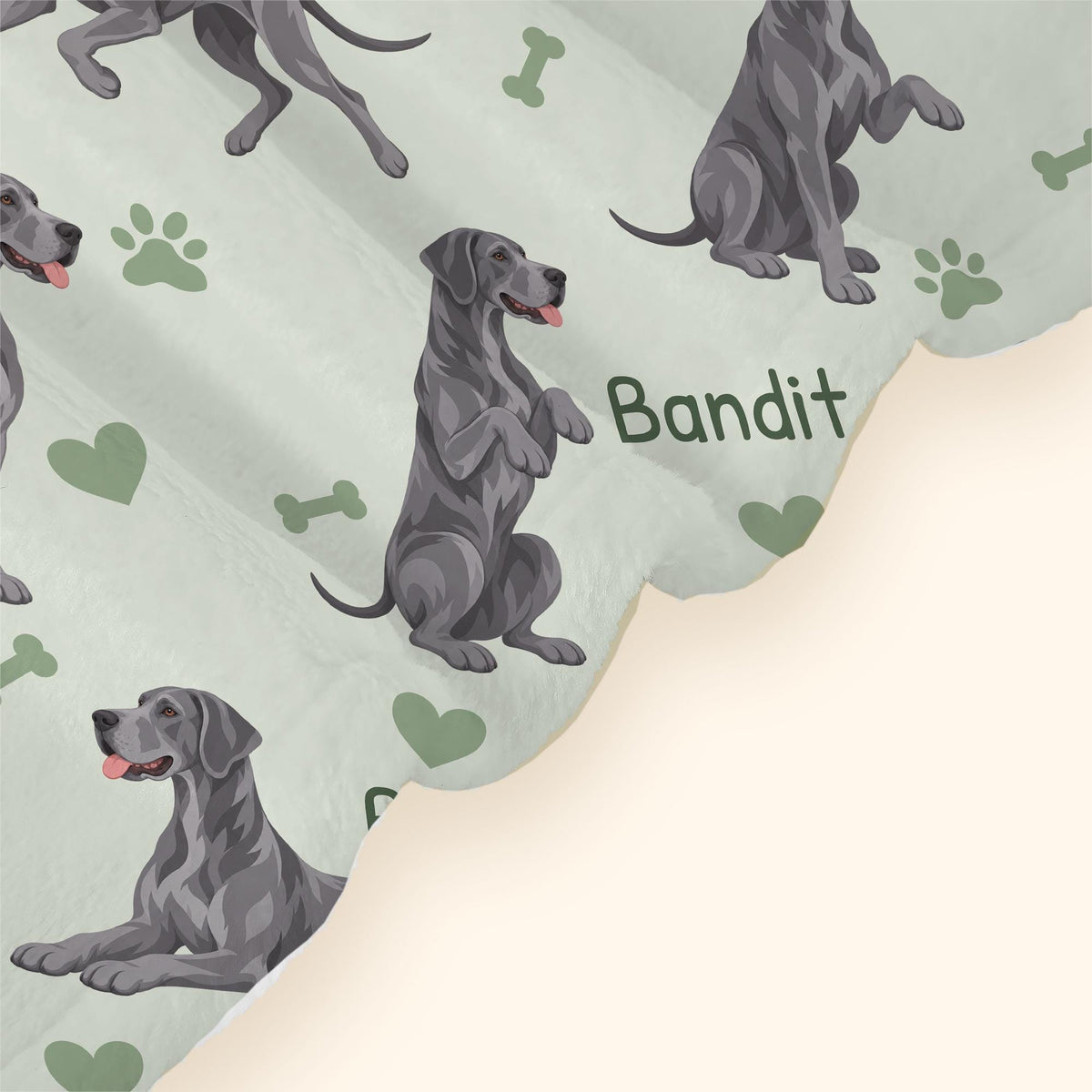 Personalized Great Dane Blanket, Pet Blanket with Name