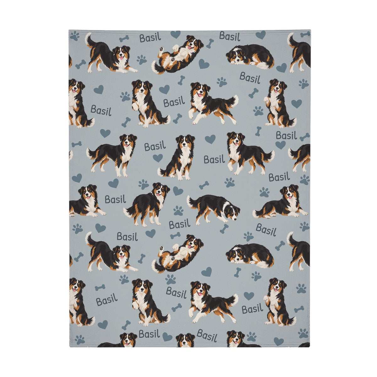 Personalized Miniature American Shepherd Blanket, Pet Blanket with Name