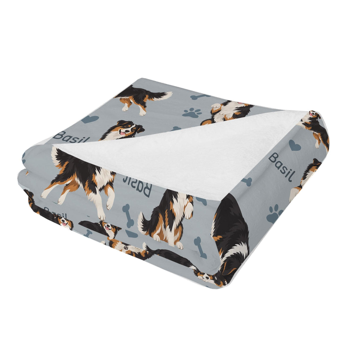 Personalized Miniature American Shepherd Blanket, Pet Blanket with Name