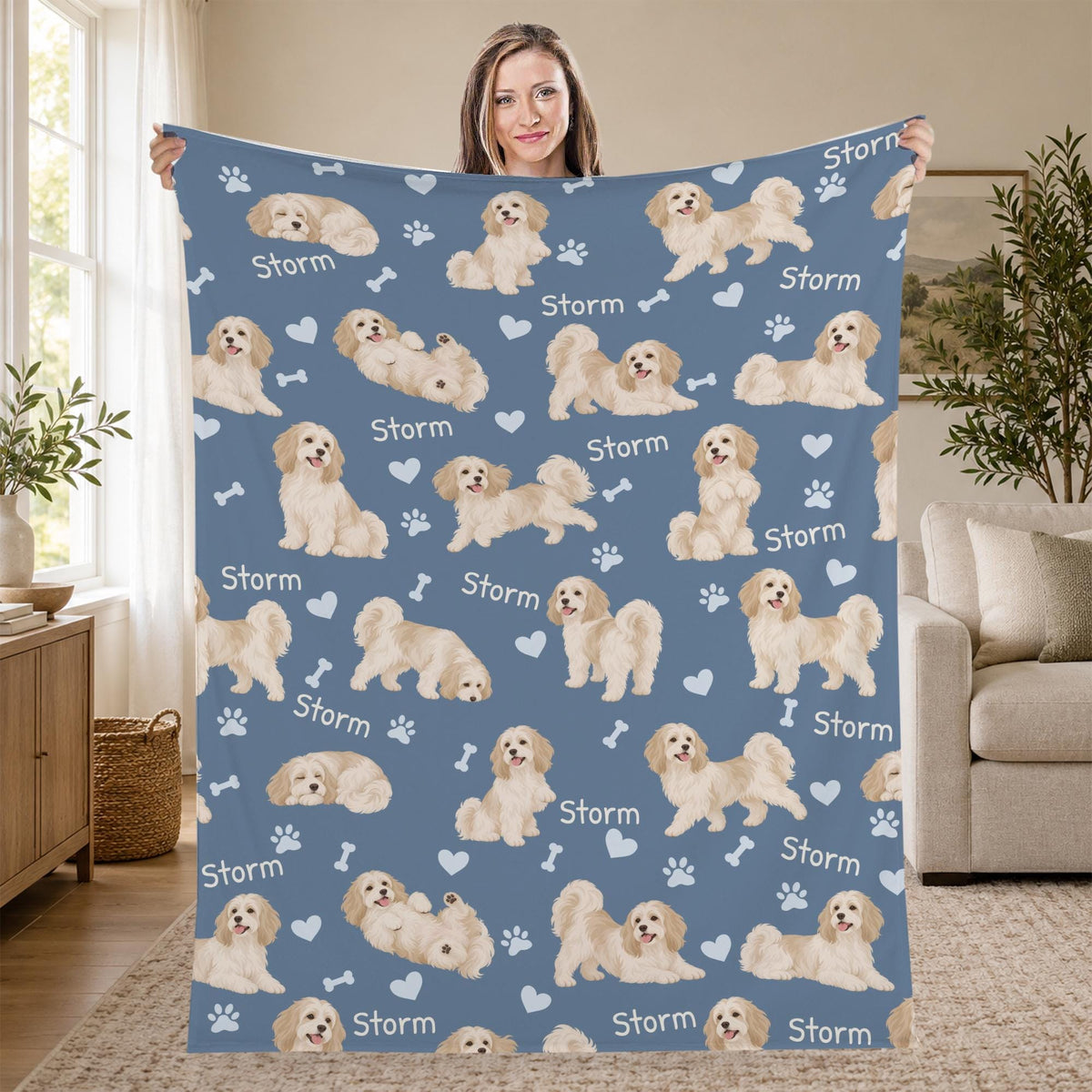 Personalized Havanese Blanket, Pet Blanket with Name