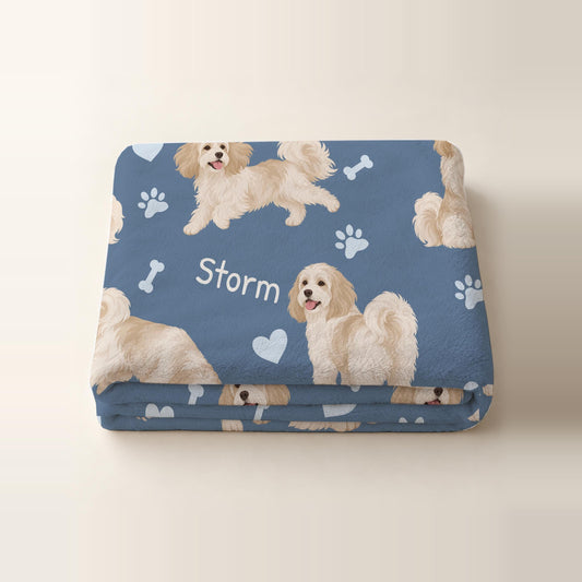 Personalized Havanese Blanket, Pet Blanket with Name