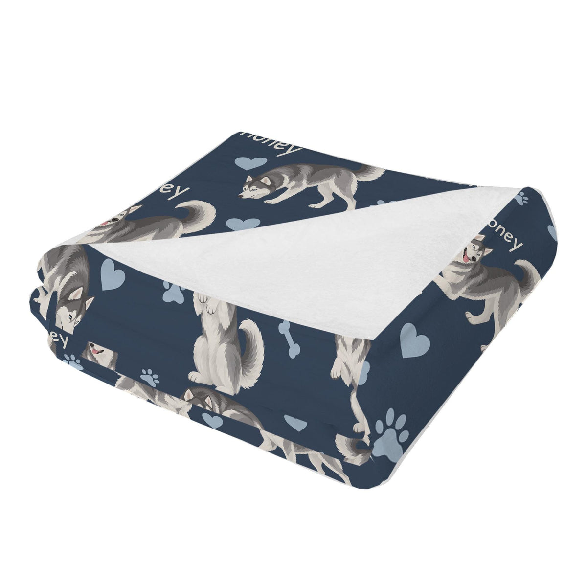 Personalized Siberian Husky Blanket, Pet Blanket with Name