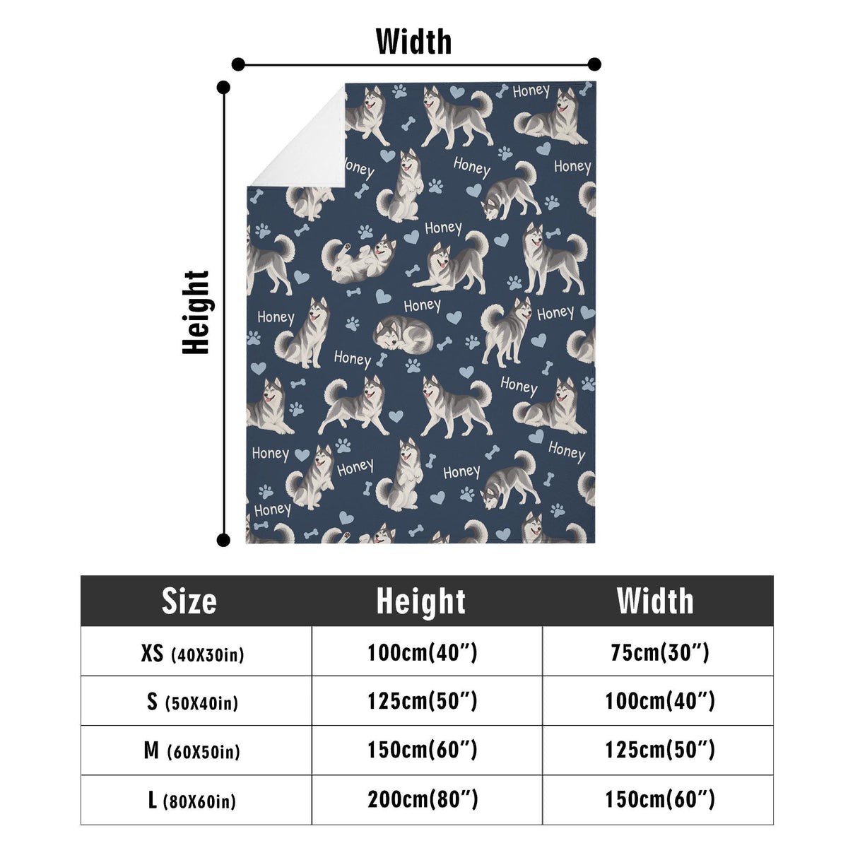 Personalized Siberian Husky Blanket, Pet Blanket with Name