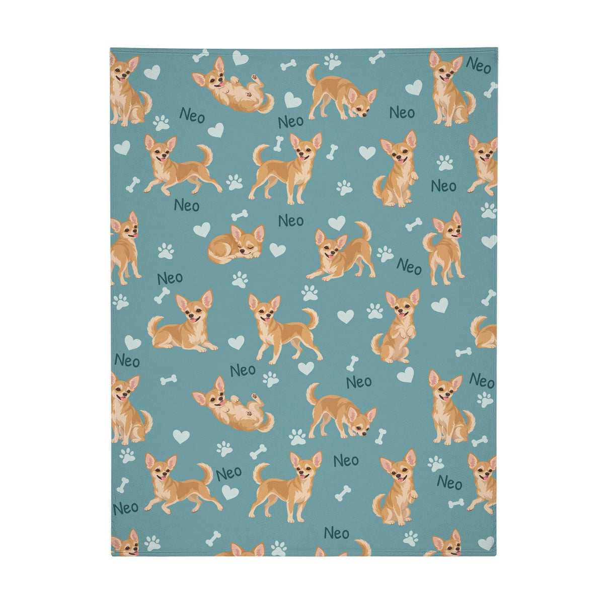 Personalized Chihuahua Blanket, Pet Blanket with Name