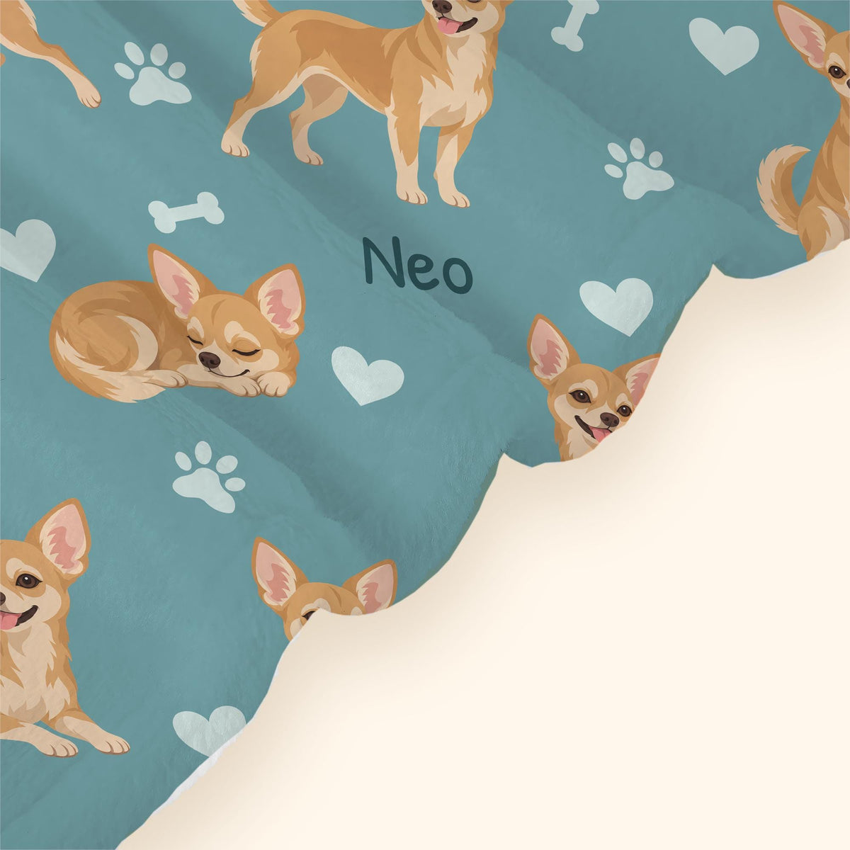 Personalized Chihuahua Blanket, Pet Blanket with Name