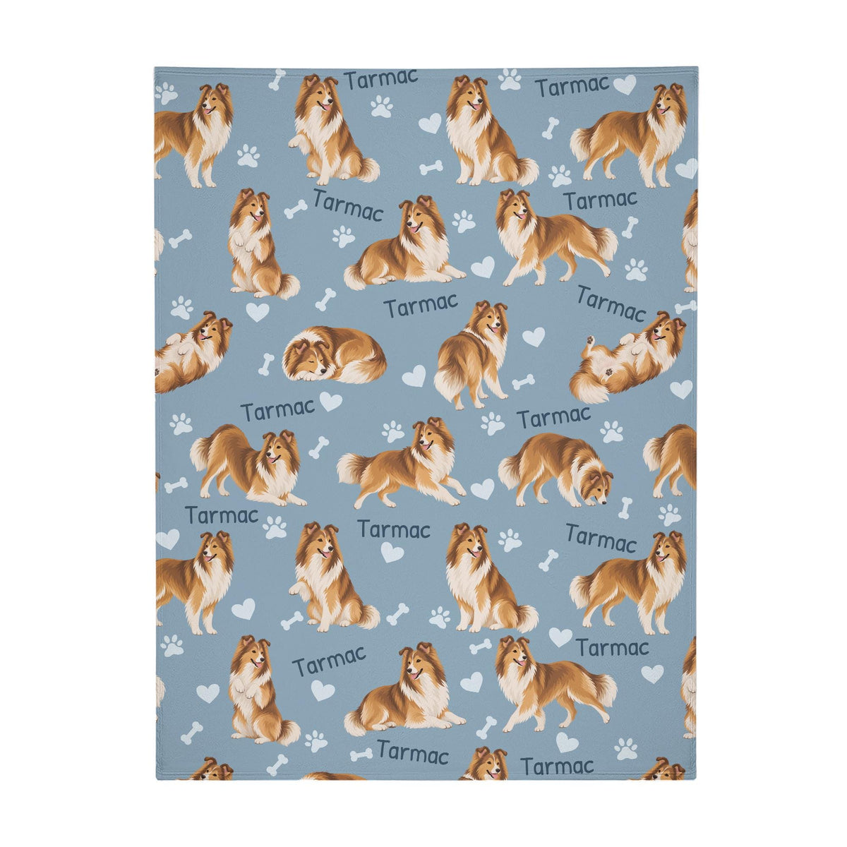 Personalized Shetland Sheepdog Blanket, Pet Blanket with Name