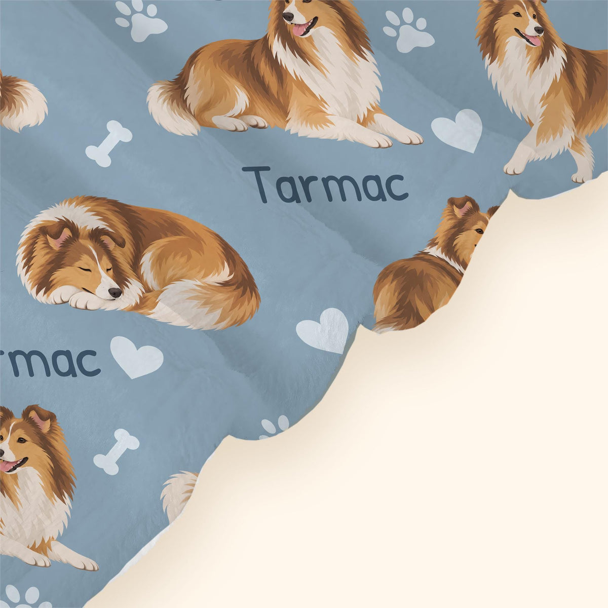Personalized Shetland Sheepdog Blanket, Pet Blanket with Name