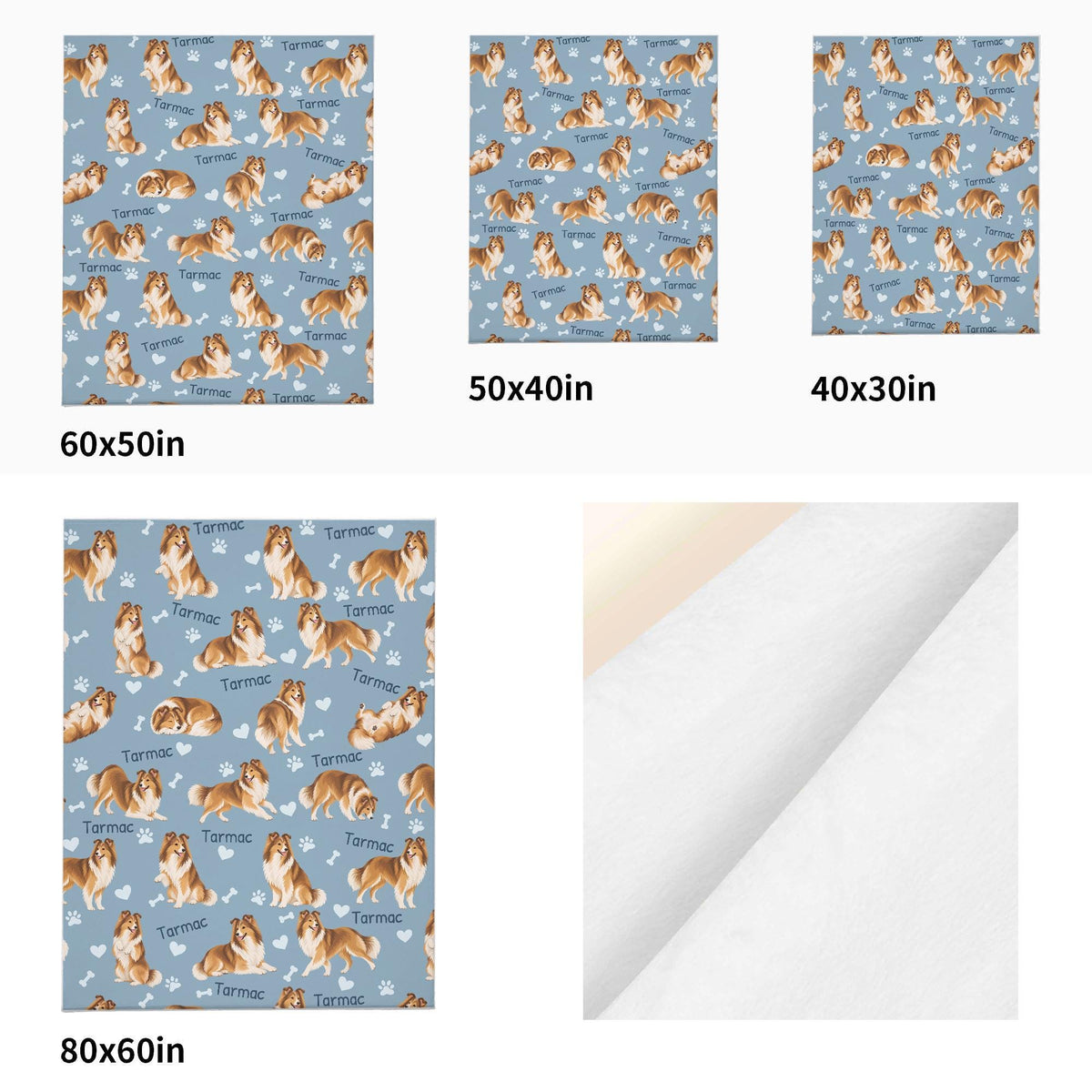 Personalized Shetland Sheepdog Blanket, Pet Blanket with Name