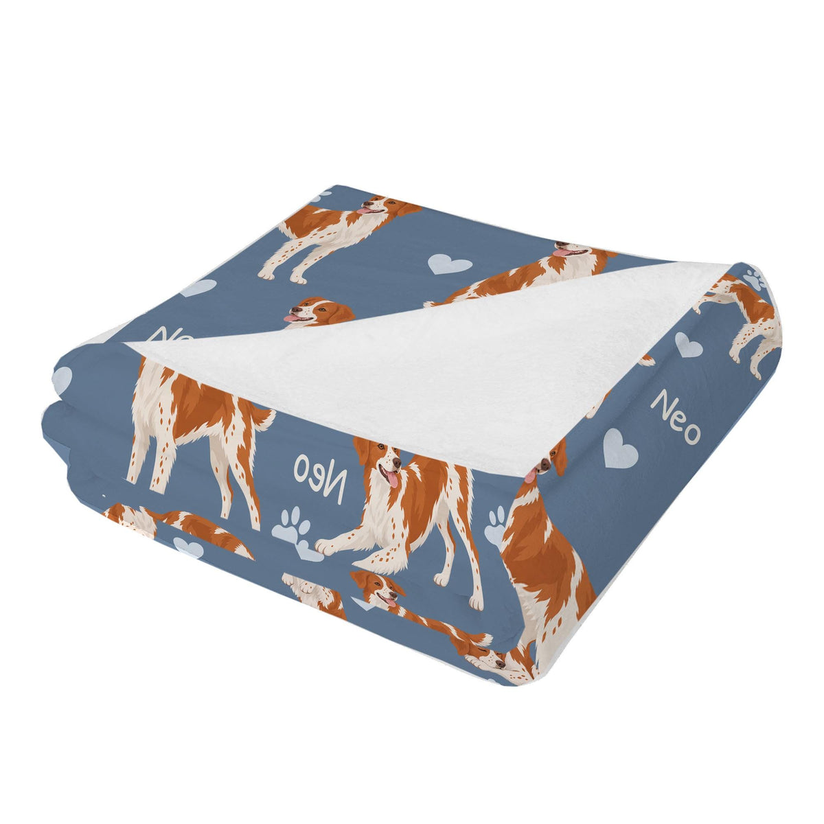 Personalized Brittany Blanket, Pet Blanket with Name