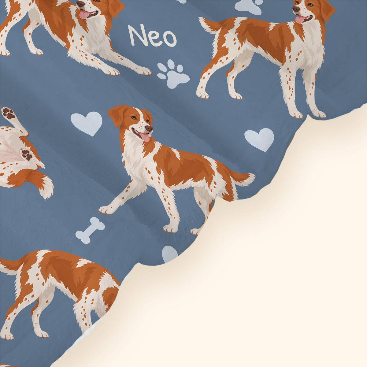 Personalized Brittany Blanket, Pet Blanket with Name
