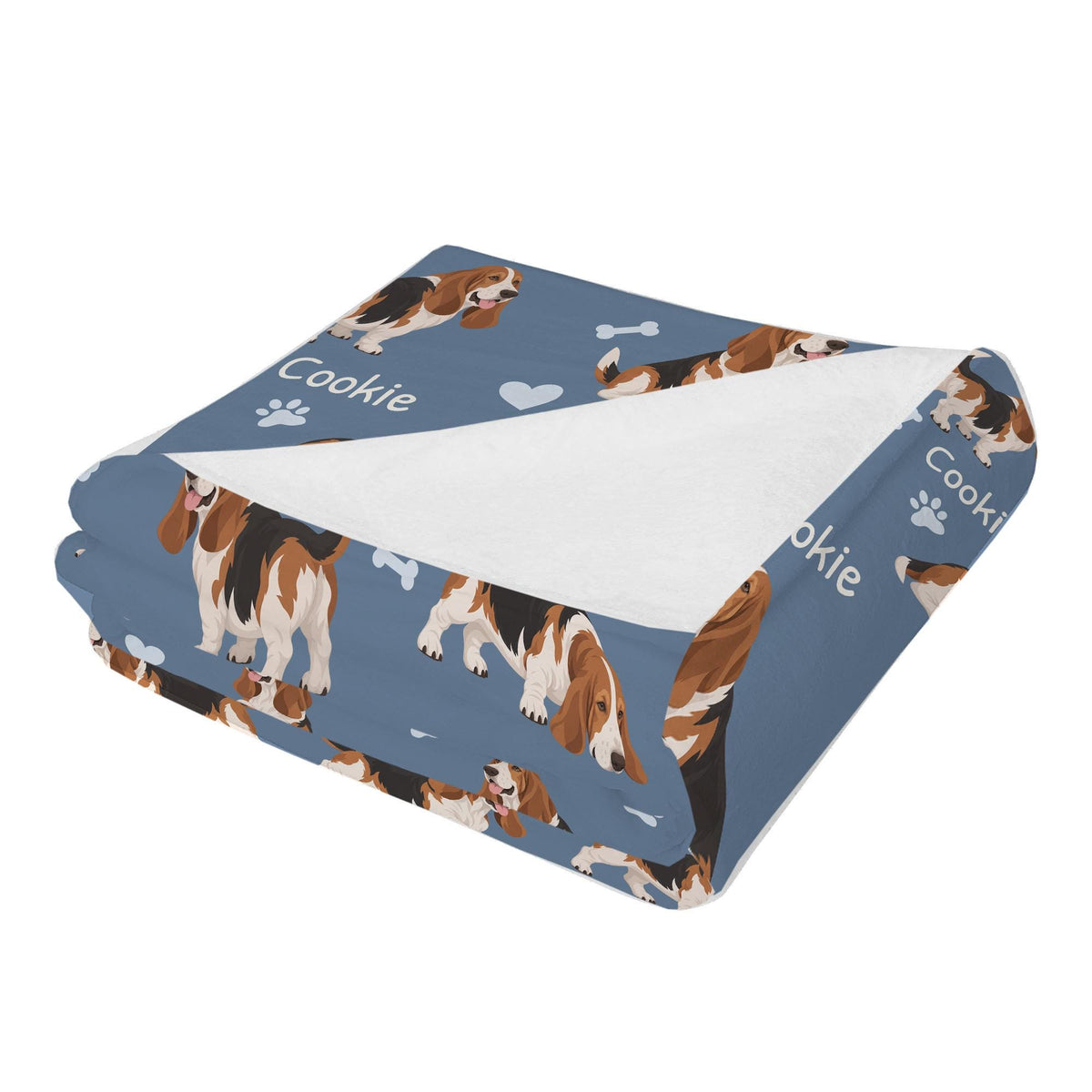 Personalized Basset Hound Blanket, Pet Blanket with Name