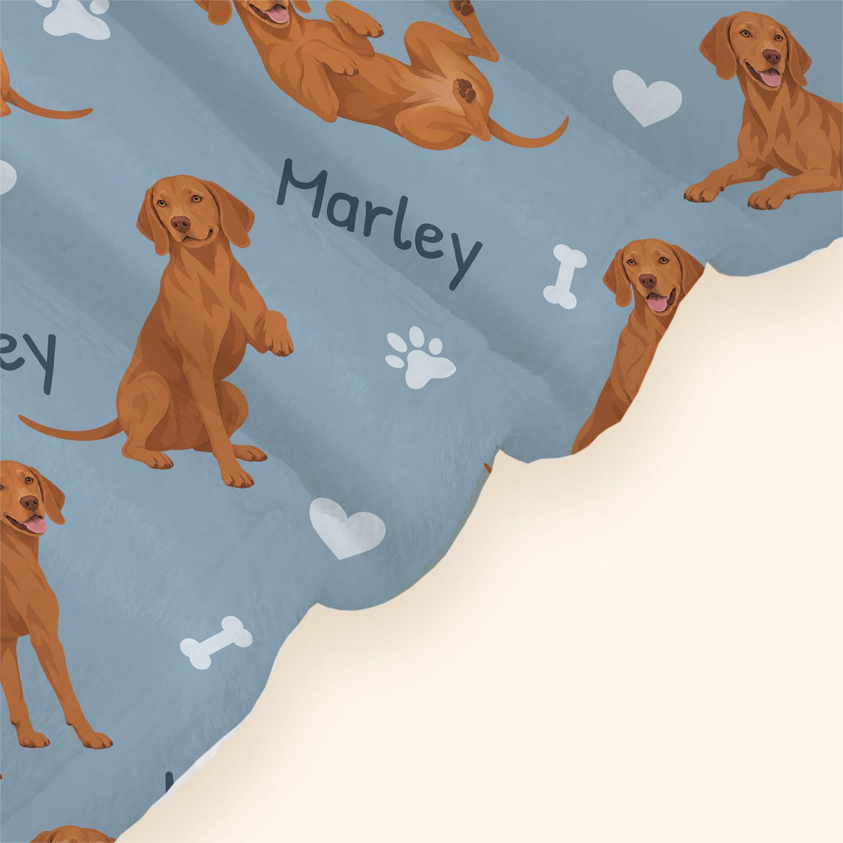 Personalized Vizsla Blanket, Pet Blanket with Name