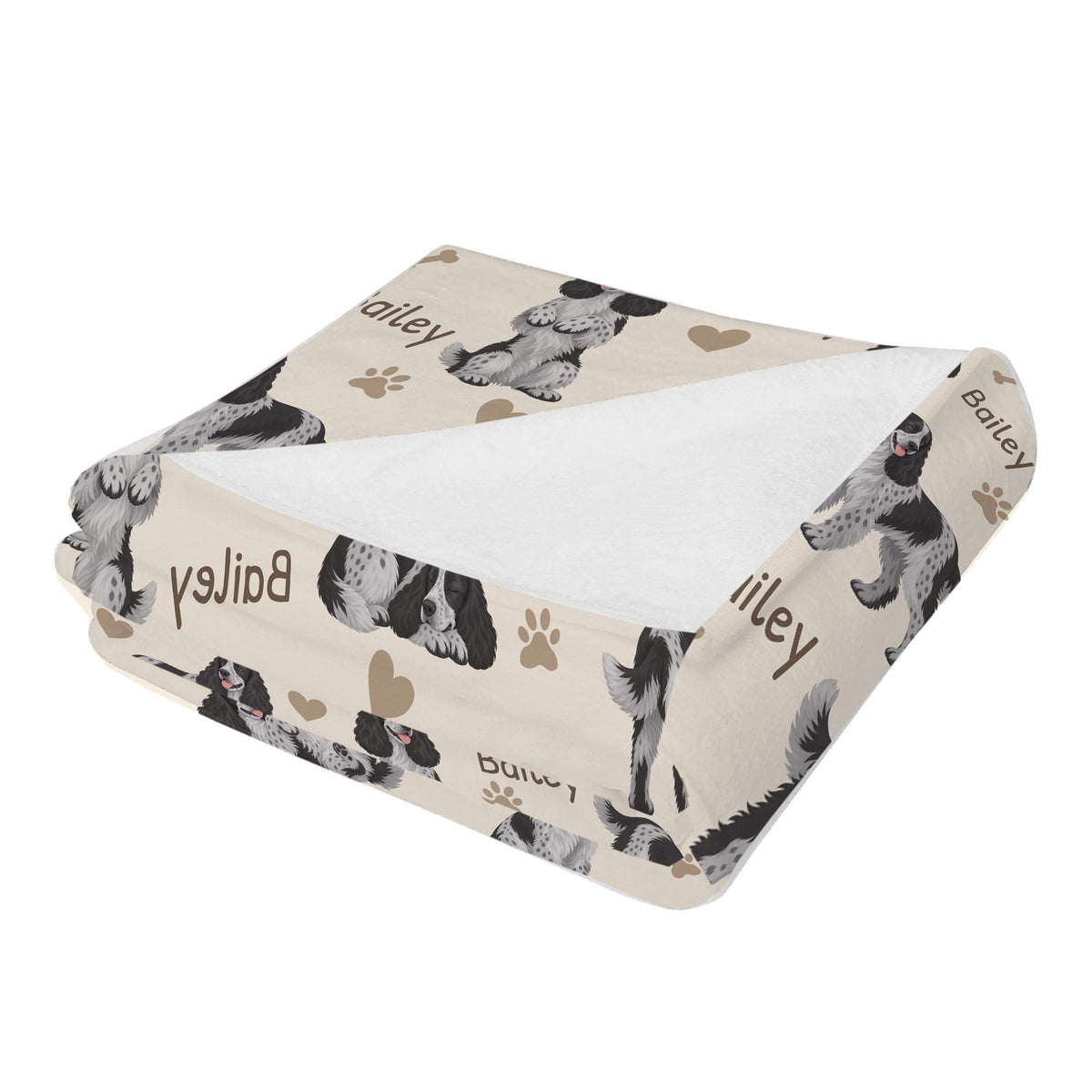 Personalized English Cocker Spaniel Blanket, Pet Blanket with Name