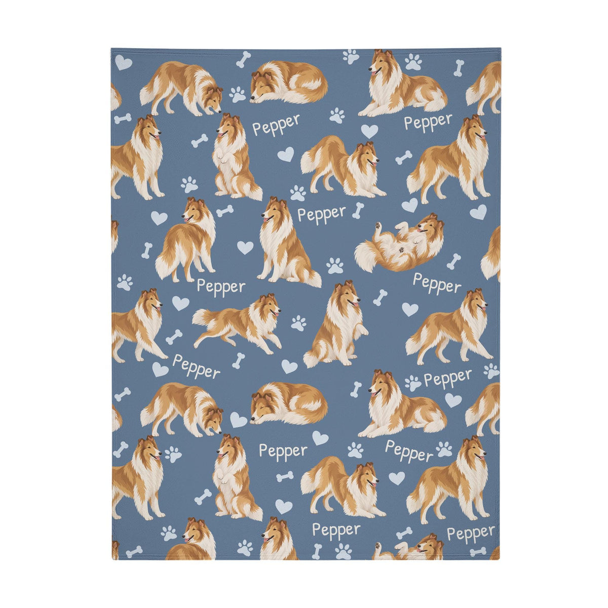 Personalized Collie Blanket, Pet Blanket with Name