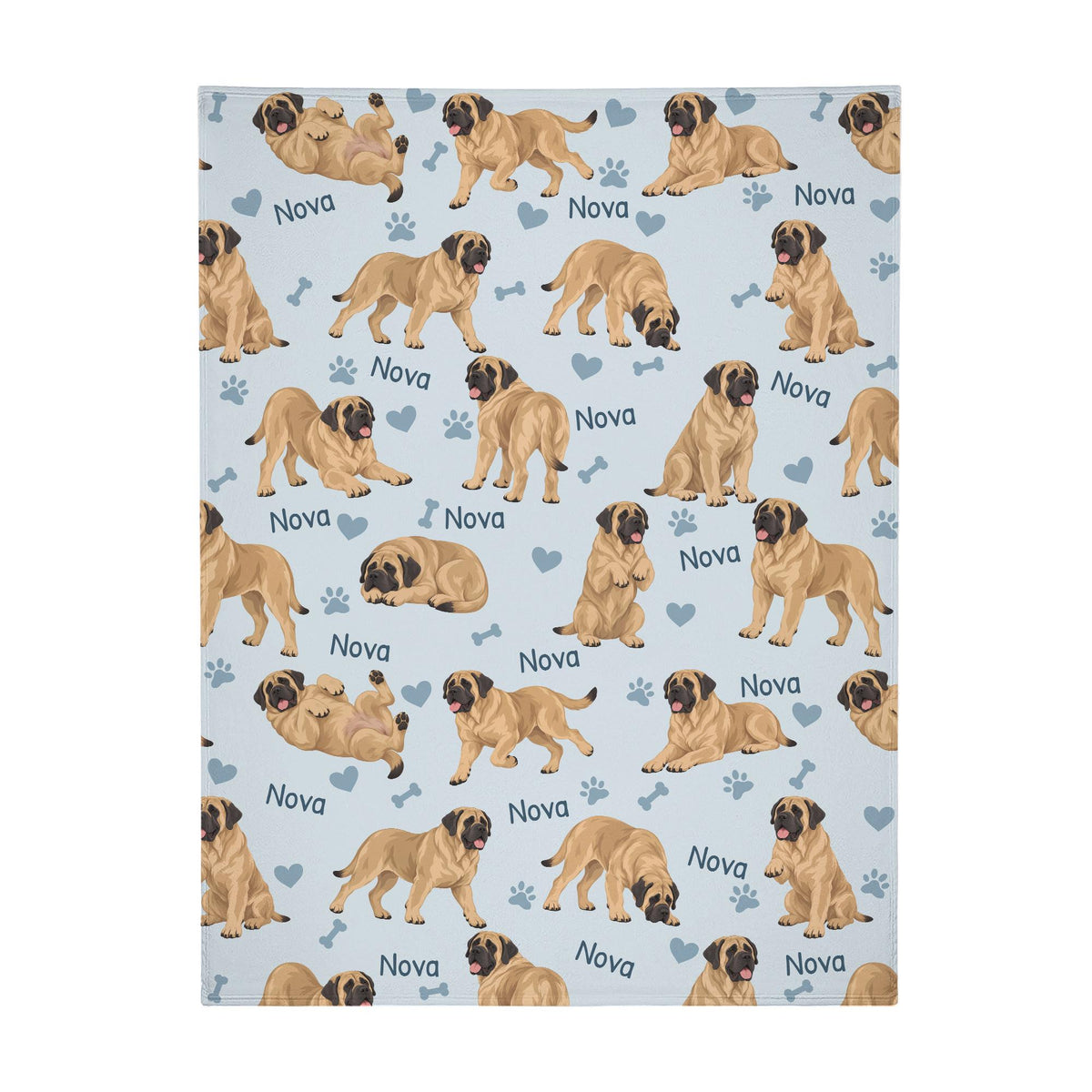 Personalized Mastiff Blanket, Pet Blanket with Name