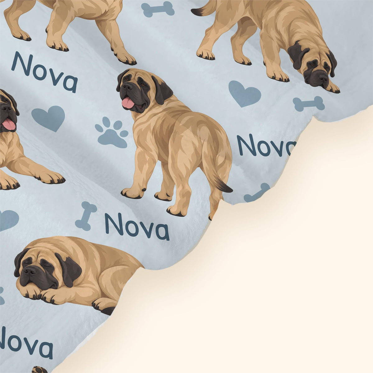 Personalized Mastiff Blanket, Pet Blanket with Name