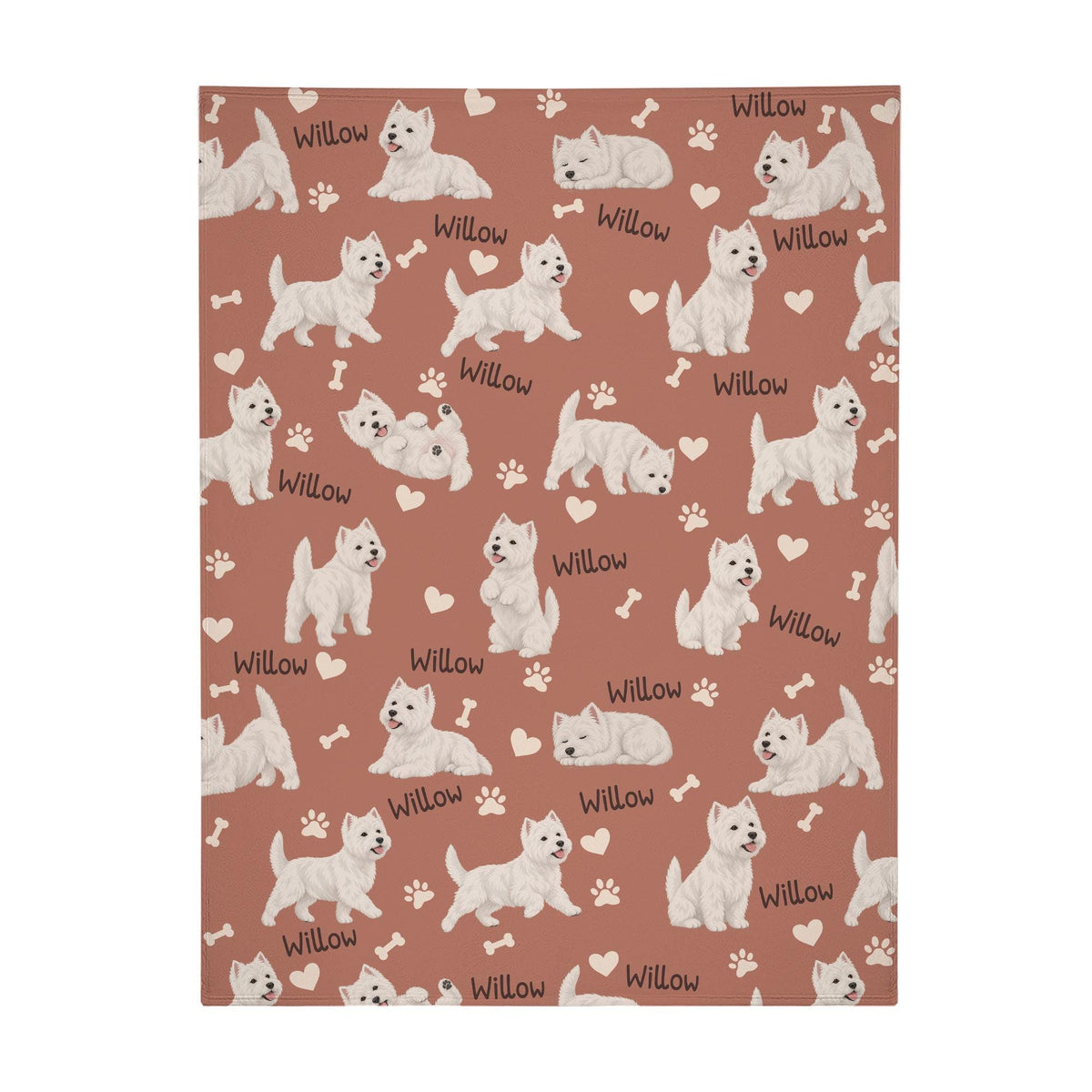 Personalized West Highland White Terrier Blanket, Pet Blanket with Name
