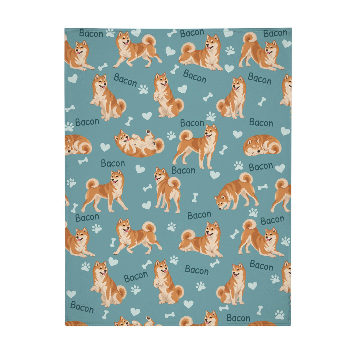 Personalized Shiba Inu Blanket, Pet Blanket with Name