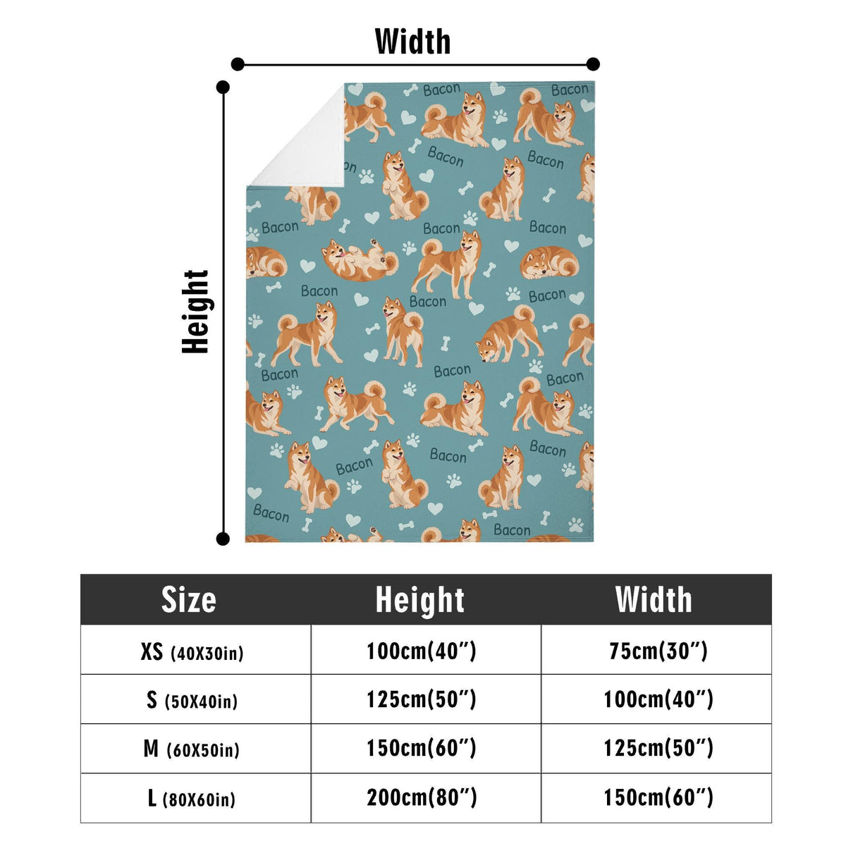 Personalized Shiba Inu Blanket, Pet Blanket with Name
