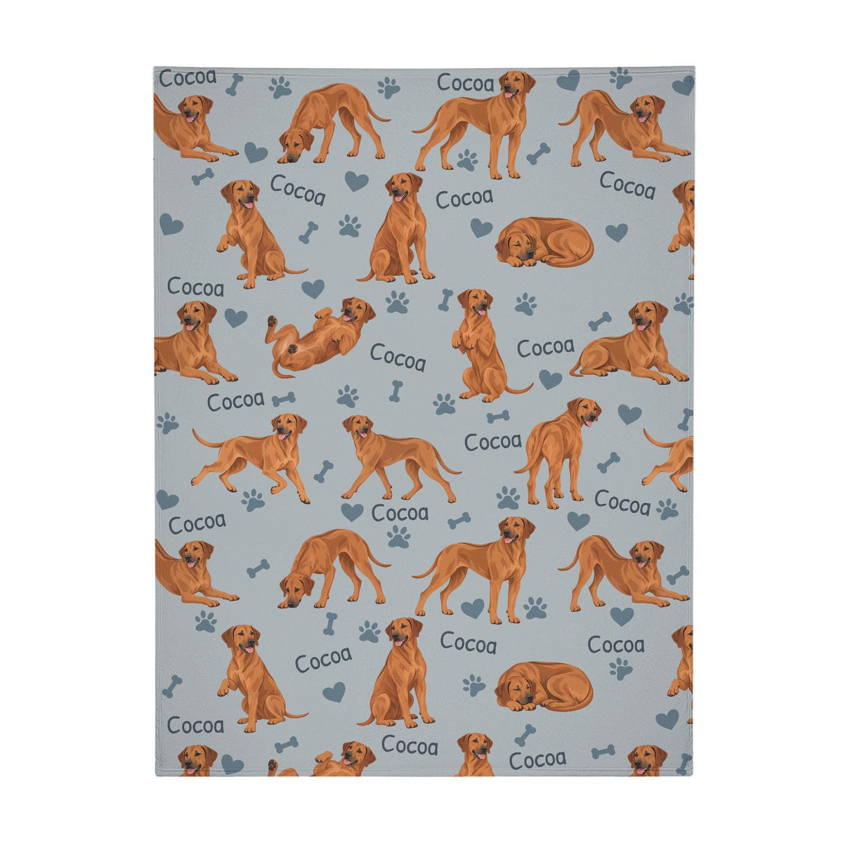 Personalized Rhodesian Ridgeback Blanket, Pet Blanket with Name