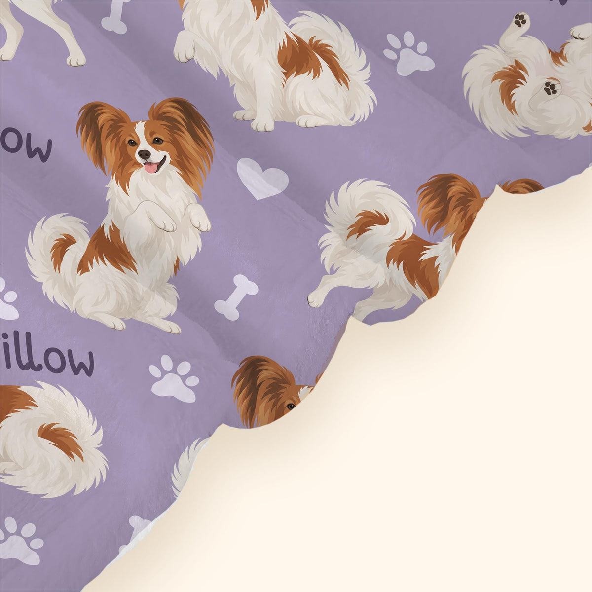Personalized Papillon Blanket, Pet Blanket with Name