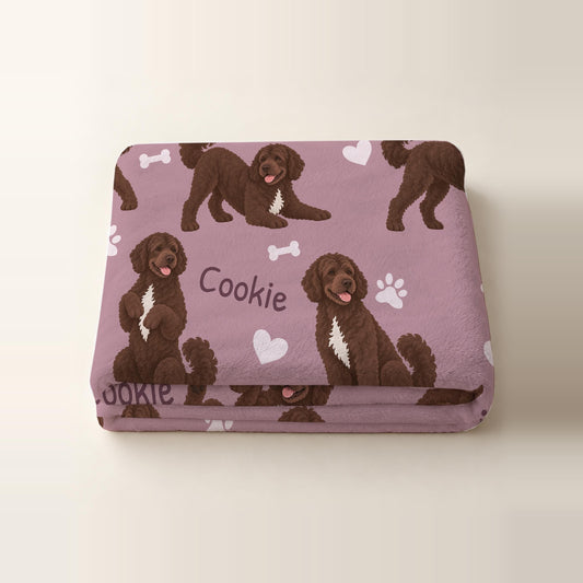 Personalized Portuguese Water Dog Blanket, Pet Blanket with Name