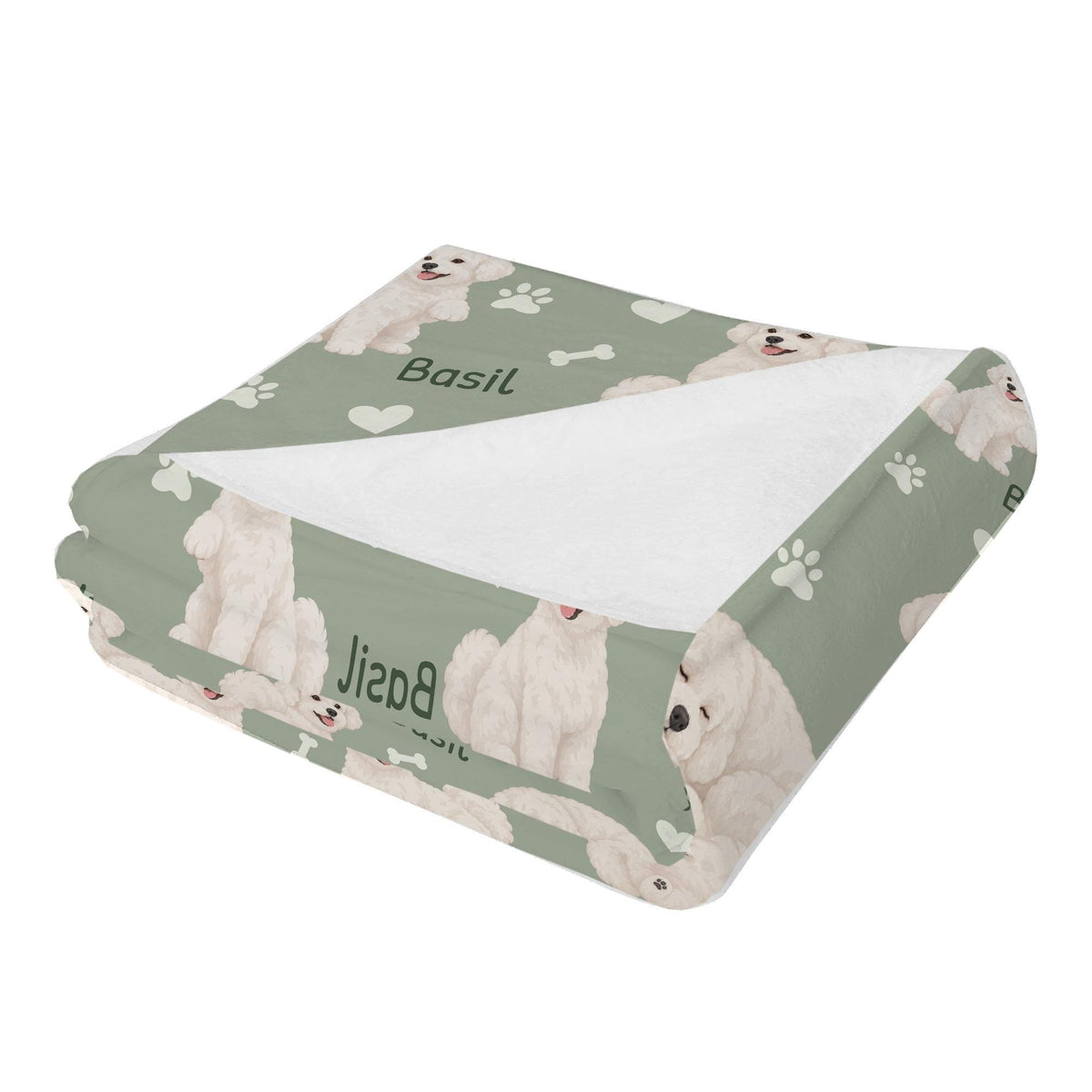 Personalized Bichon Frise Blanket, Pet Blanket with Name