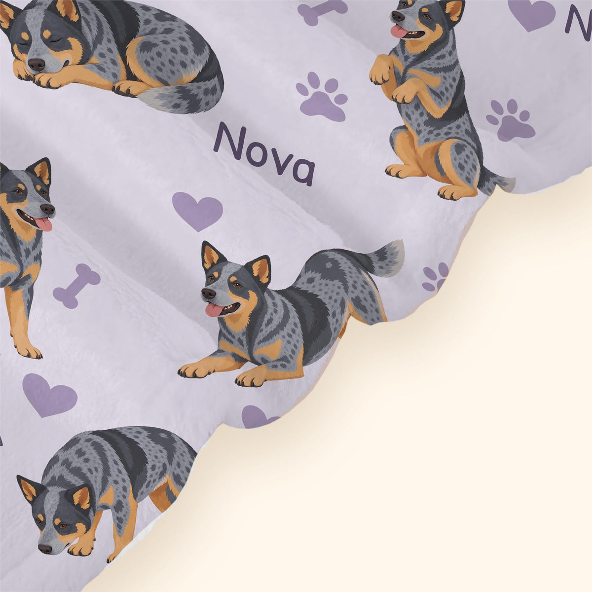 Personalized Australian Cattle Dog Blanket, Pet Blanket with Name