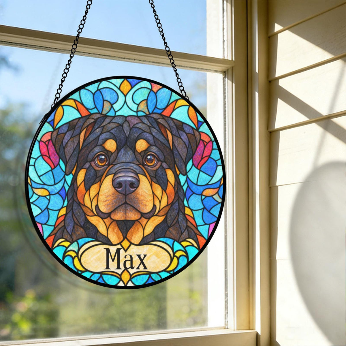Personalized Rottweiler Suncatcher