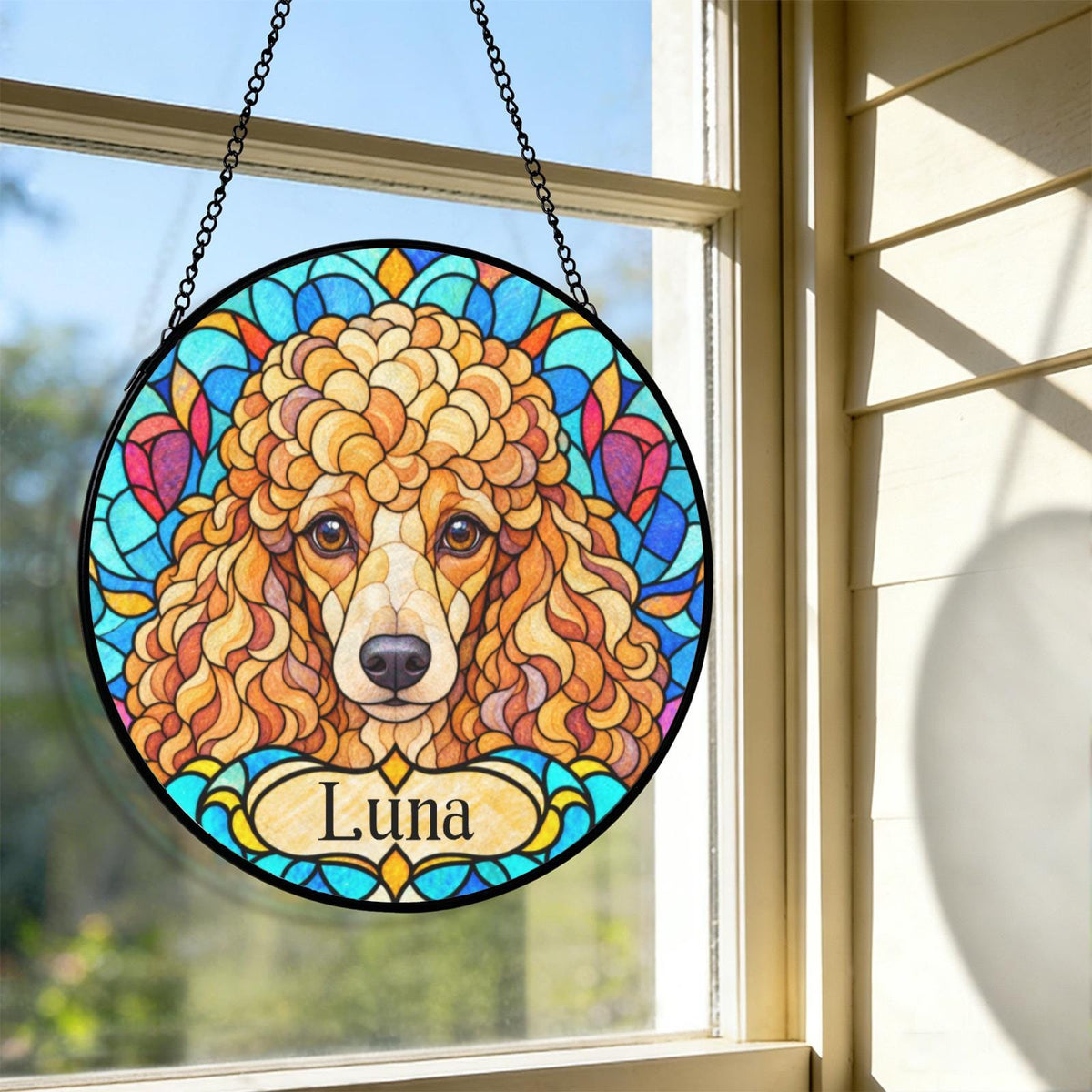 Personalized Poodle Suncatcher