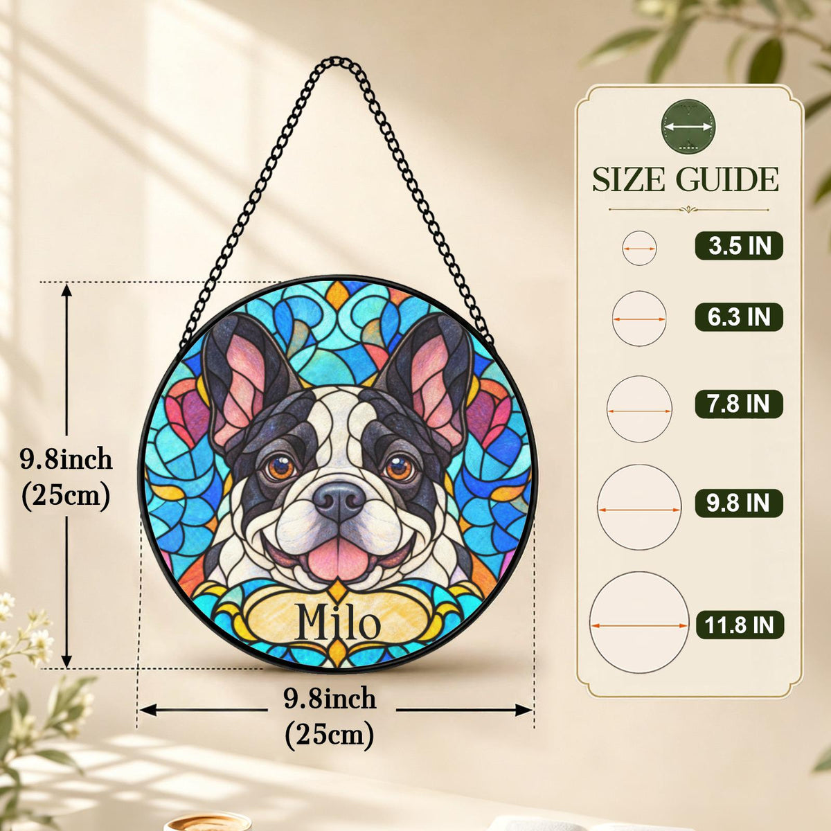 Personalized French Bulldog Suncatcher