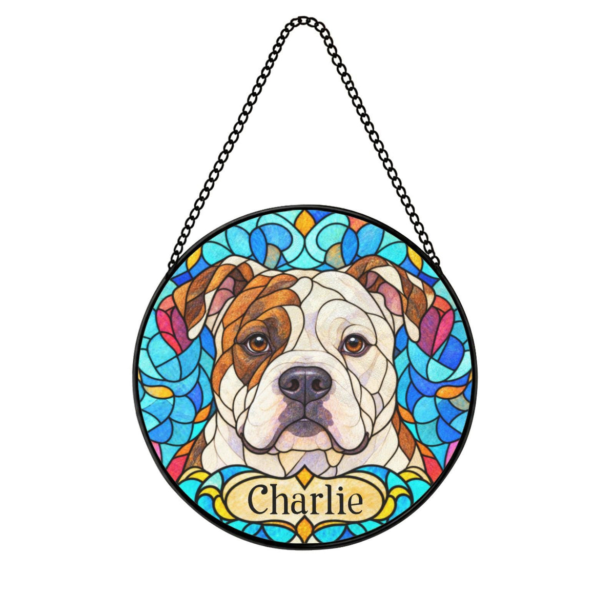 Personalized Bulldog Suncatcher