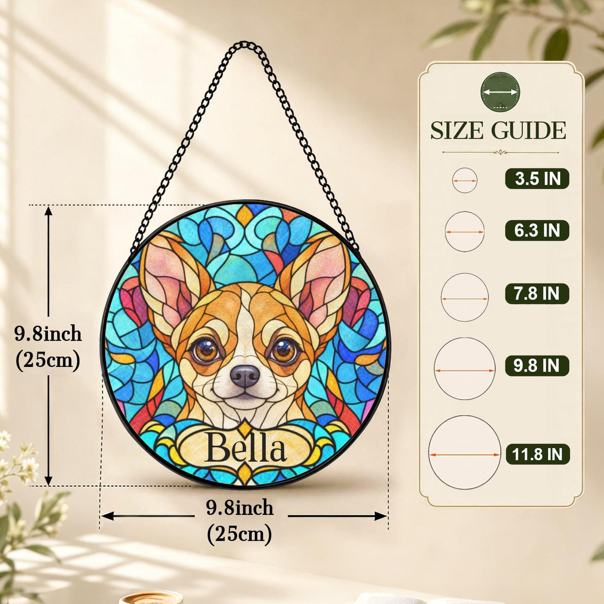 Personalized Chihuahua Suncatcher