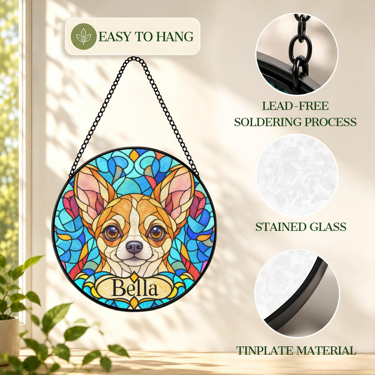 Personalized Chihuahua Suncatcher